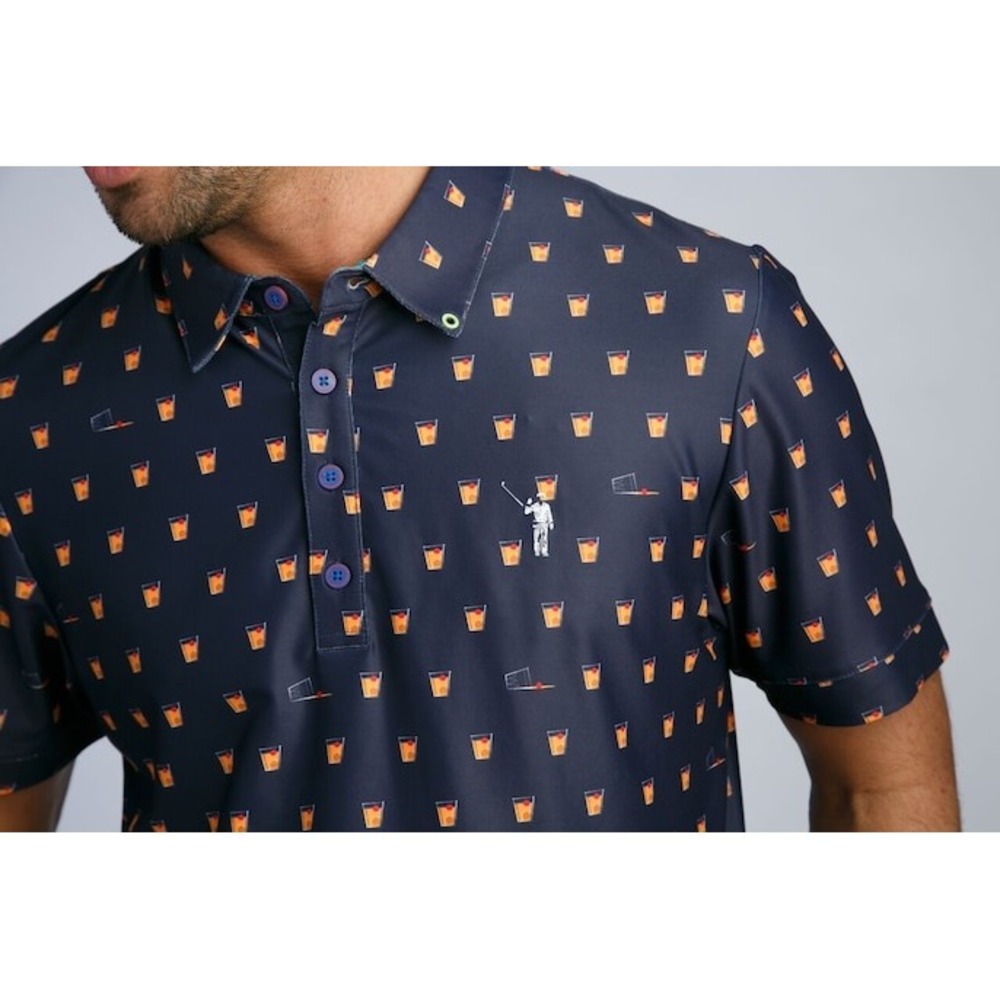 William Murray Golf Polo Drink Print Short Sleeve Collared‎ Shirt XL - Picture 2 of 8